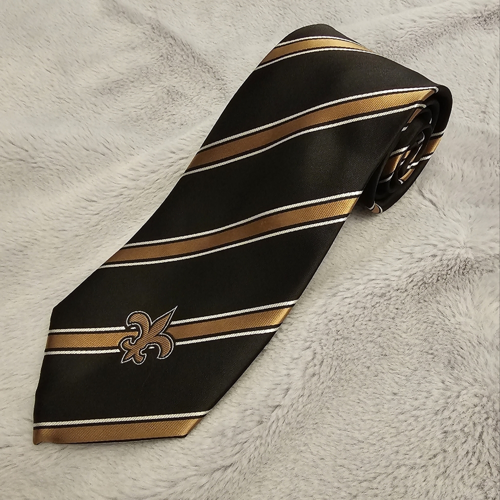 NFL New Orleans Saints Black and Gold Necktie.